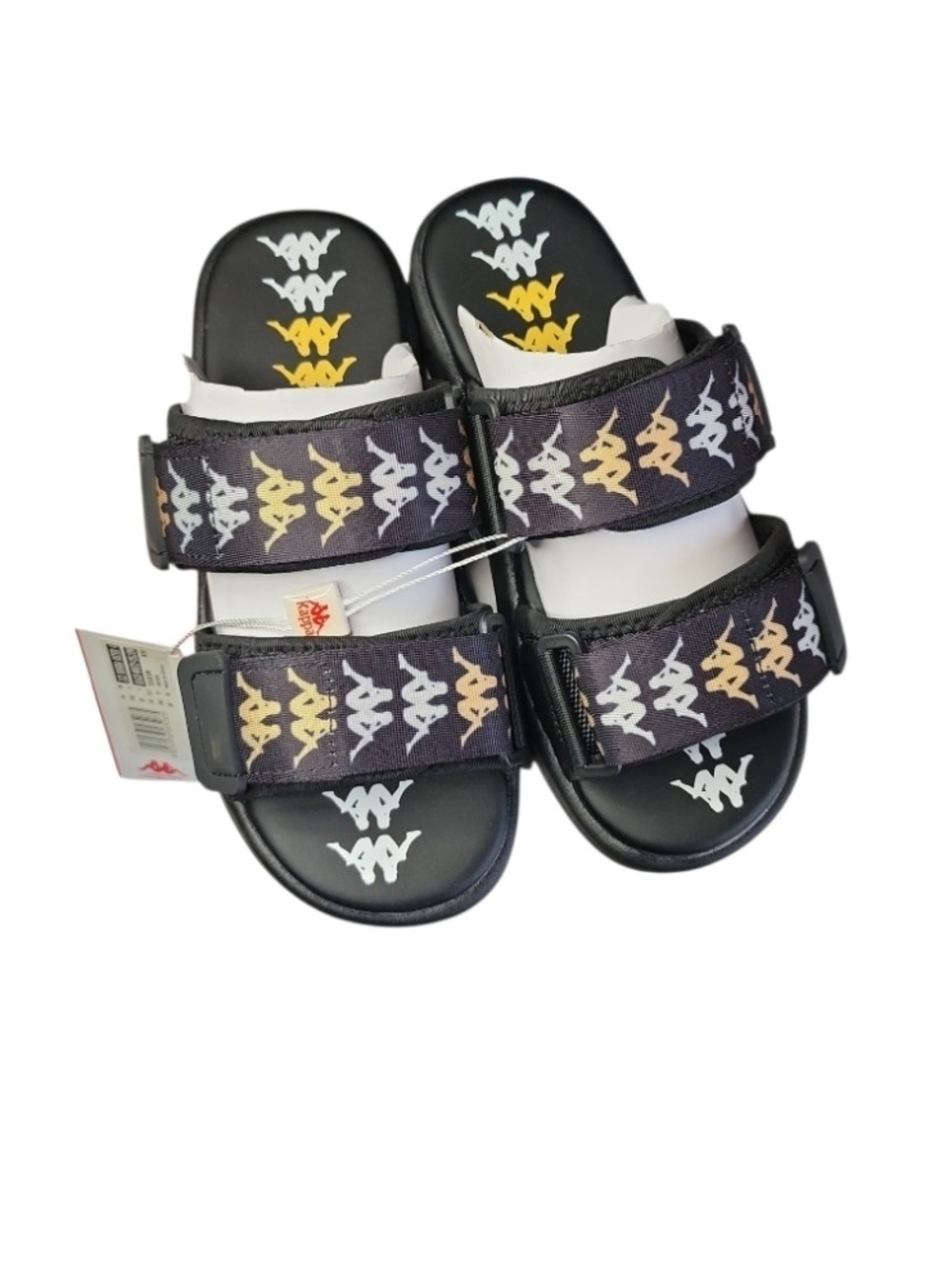 Kappa Women's Size 6 Black Logo Strap Slide Sandals